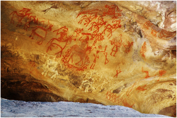 Bhimbetka Rock Shelters. India, 28,000 BCE.