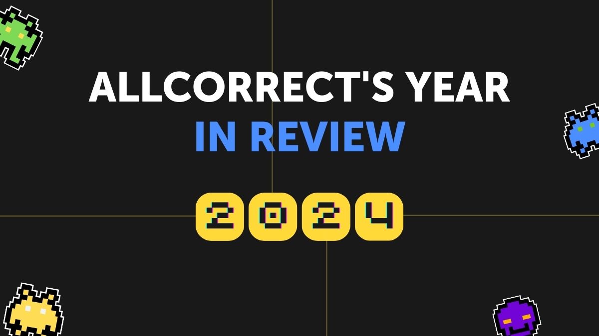 Allcorrect's Year in Review in retro pixel style