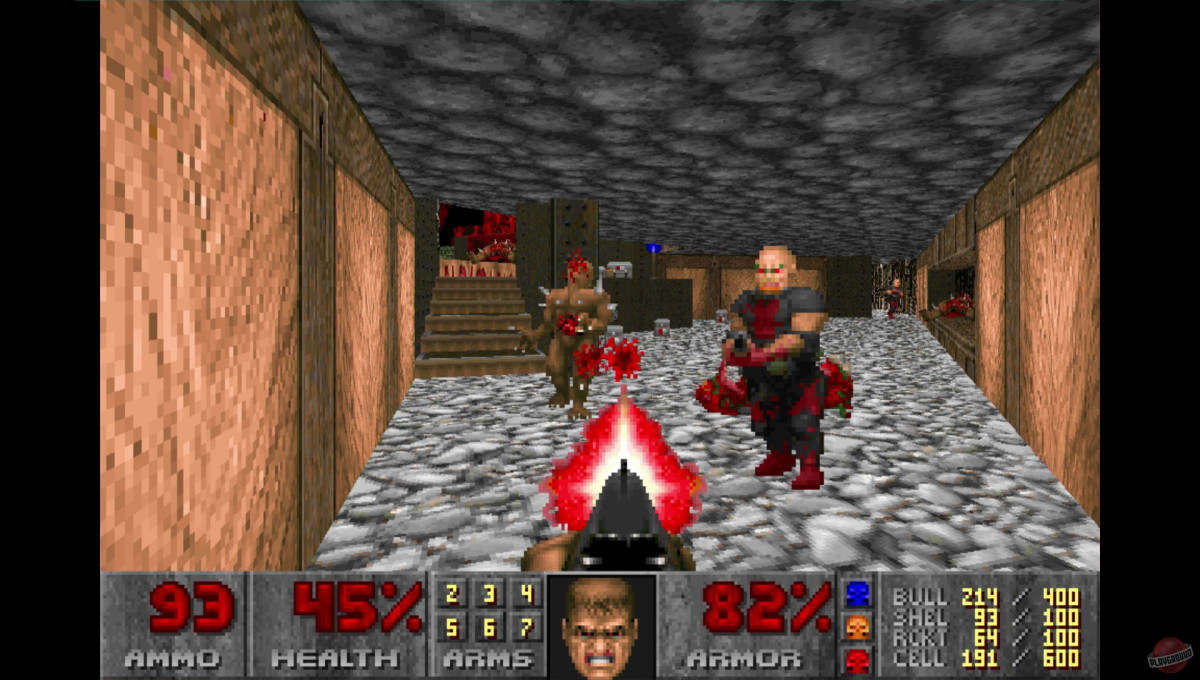 Gameplay screenshot of the original Doom